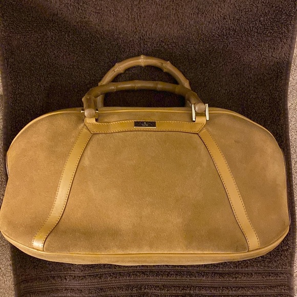Gucci Bamboo Suede & Leather Bag - Picture 1 of 8